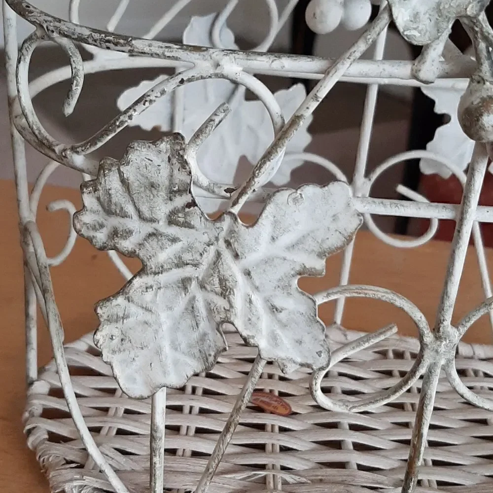 Vintage distressed metal basket